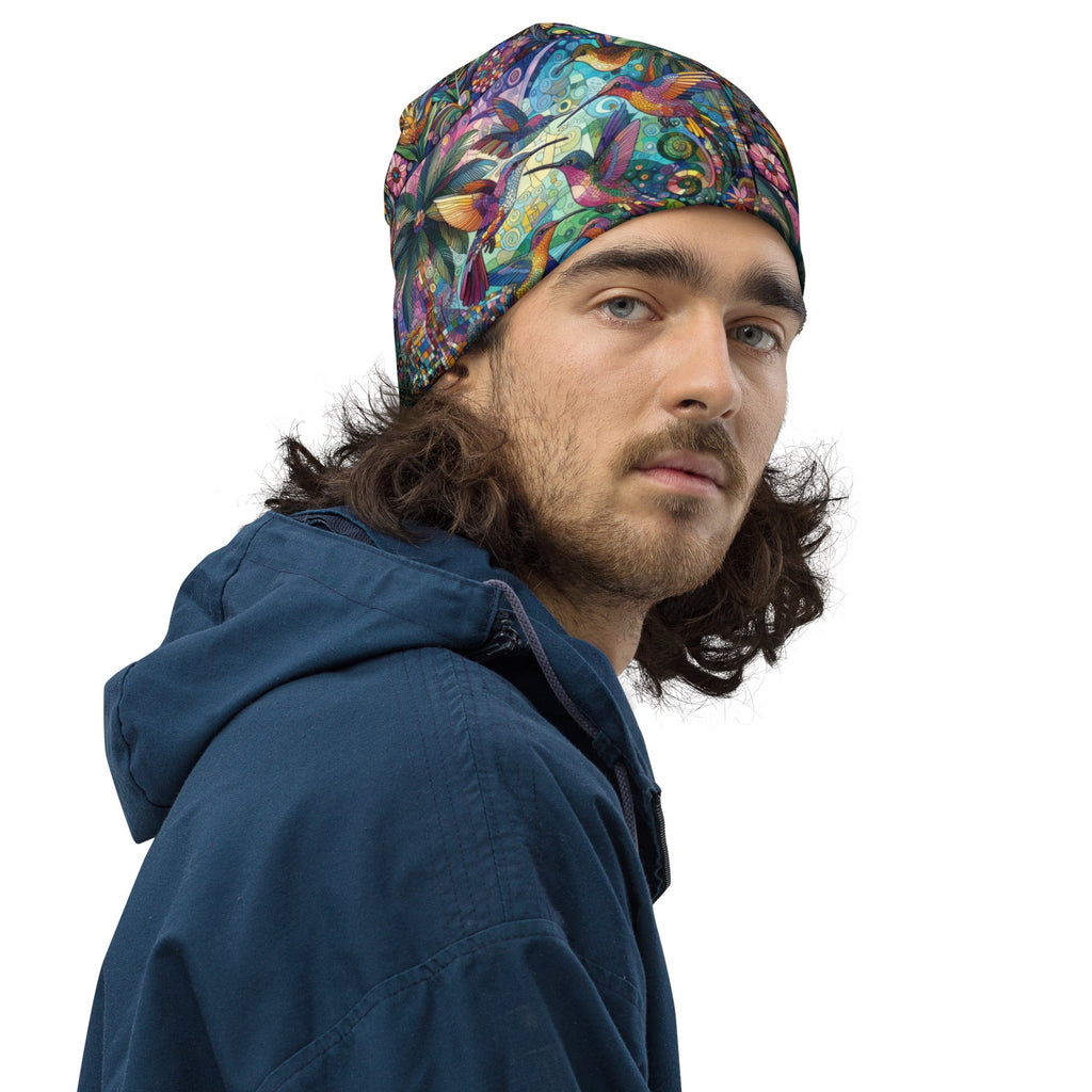 Hummingbird Kaleidoscope All - Over Print Beanie - Gregg Acini Adoree Designs - Beanie