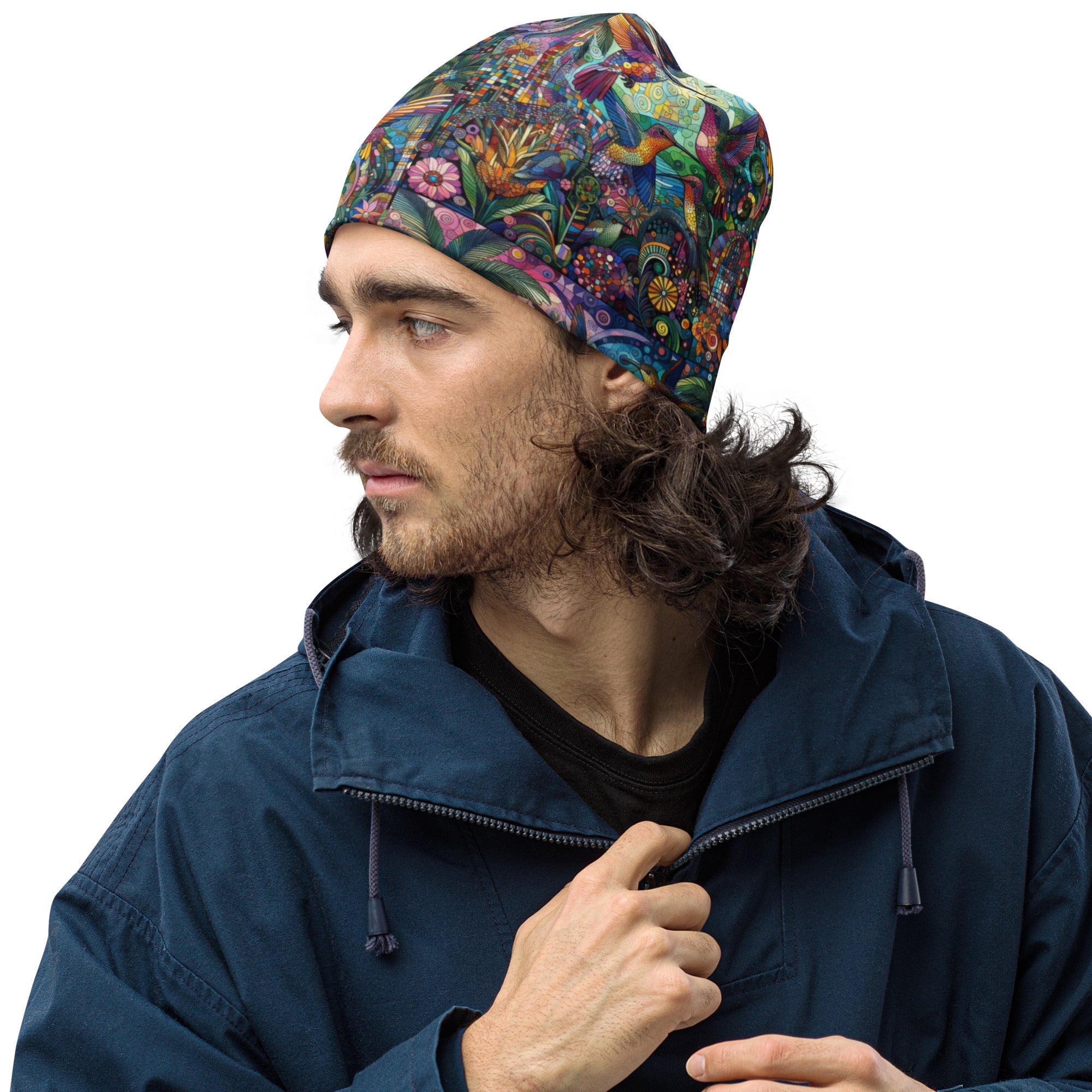 Hummingbird Kaleidoscope All - Over Print Beanie - Gregg Acini Adoree Designs - Beanie