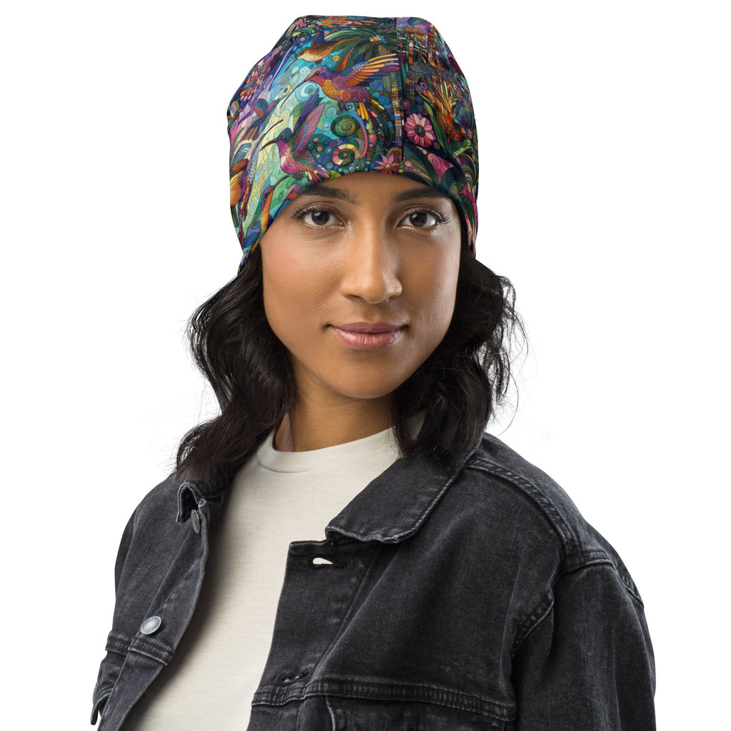 Hummingbird Kaleidoscope All - Over Print Beanie - Gregg Acini Adoree Designs - Beanie