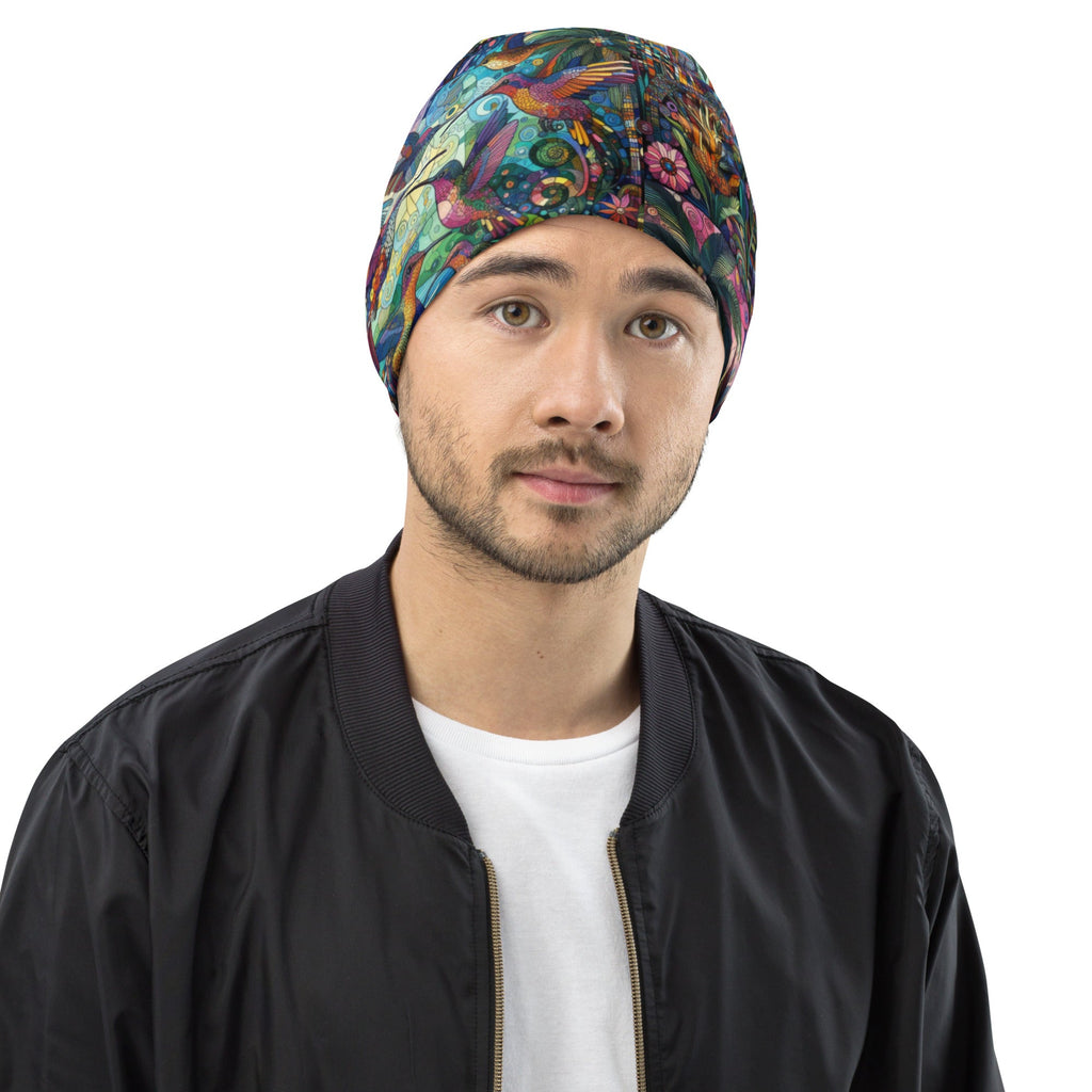 Hummingbird Kaleidoscope All - Over Print Beanie - Gregg Acini Adoree Designs - Beanie
