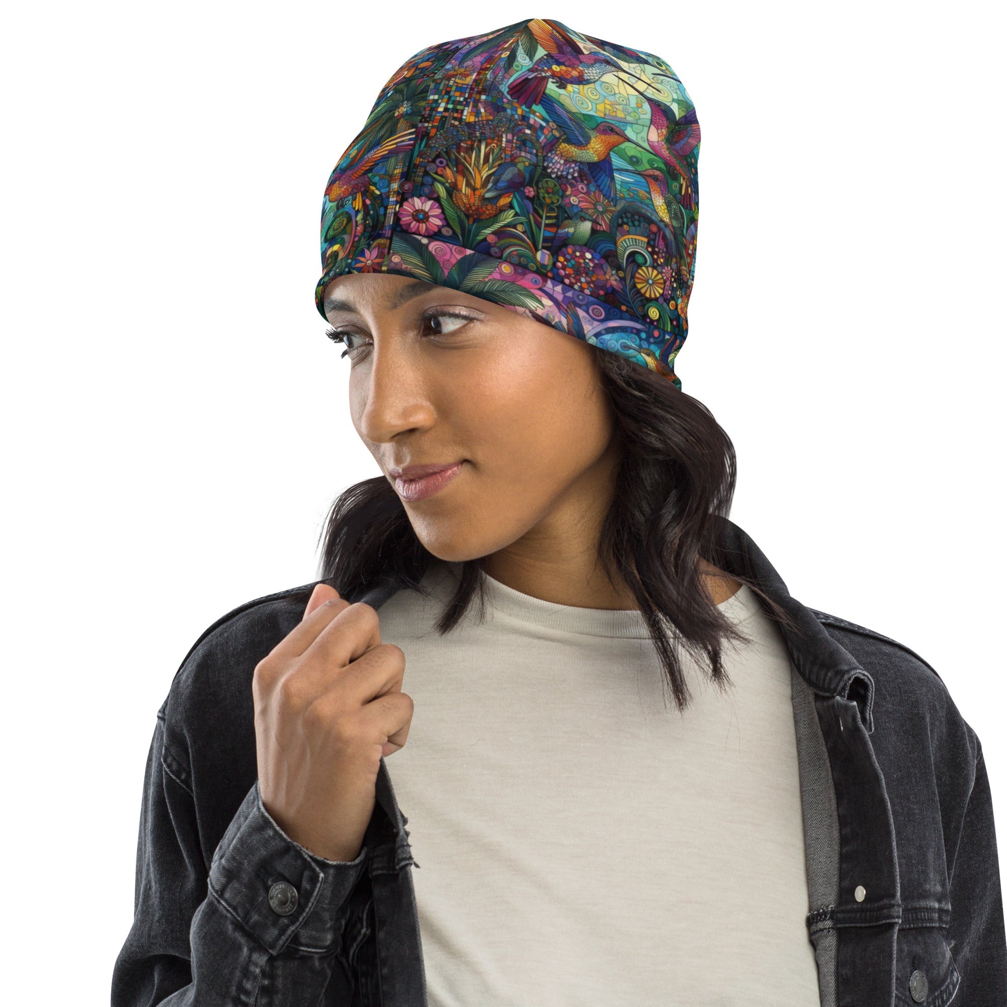 Hummingbird Kaleidoscope All - Over Print Beanie - Gregg Acini Adoree Designs - Beanie