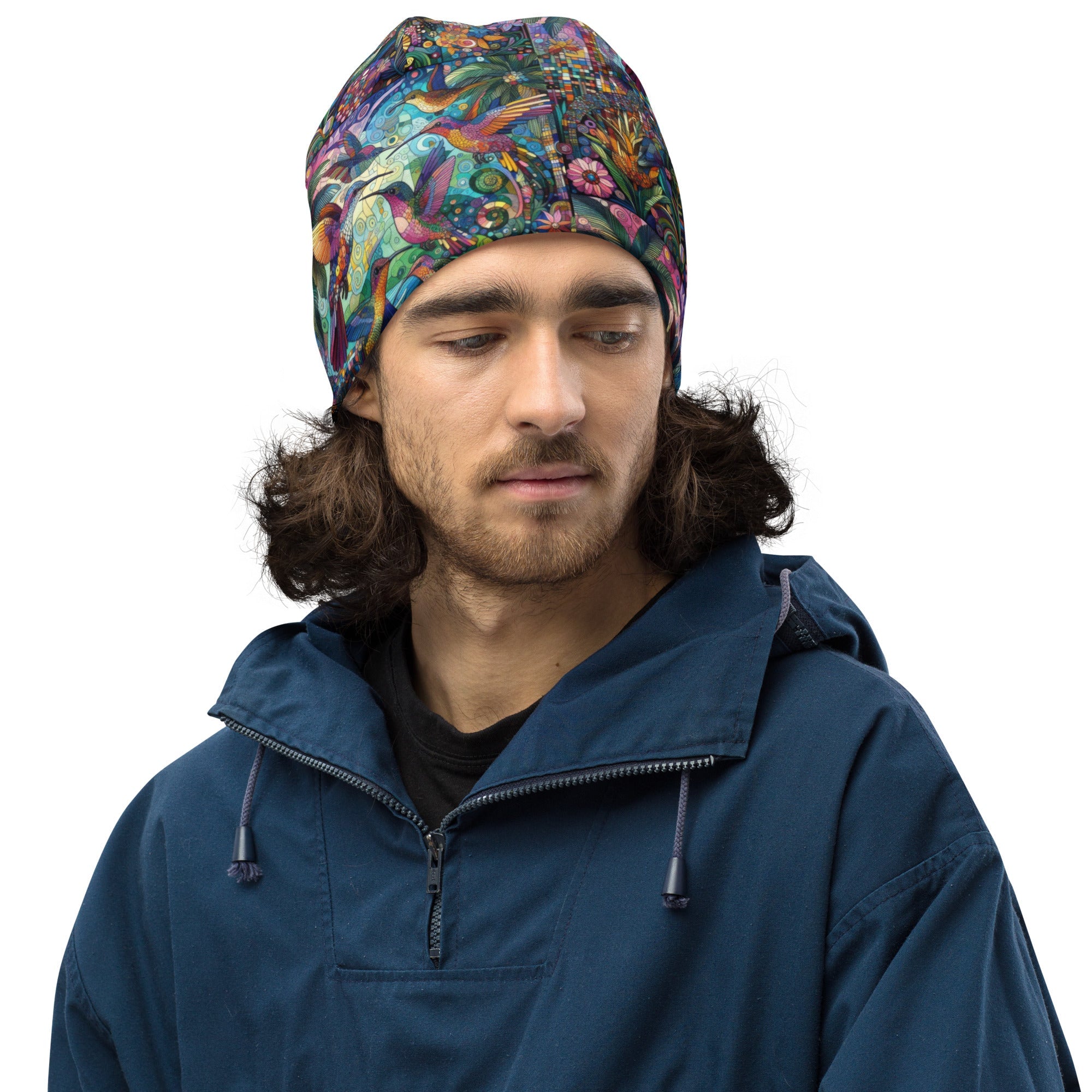Hummingbird Kaleidoscope All - Over Print Beanie - Gregg Acini Adoree Designs - Beanie