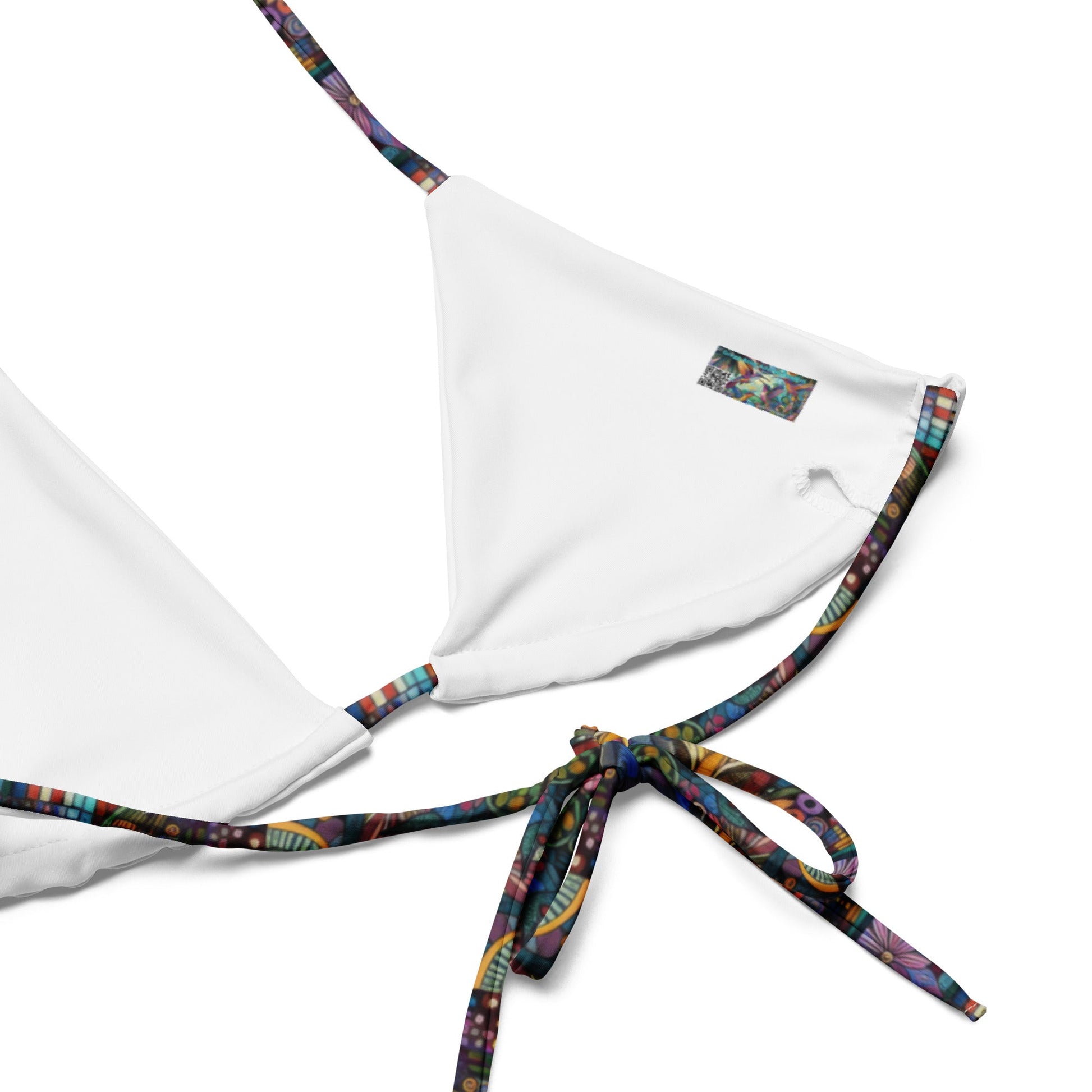 Hummingbird Kaleidoscope All - over print recycled string bikini - Gregg Acini Adoree Designs - Women's Swimwear