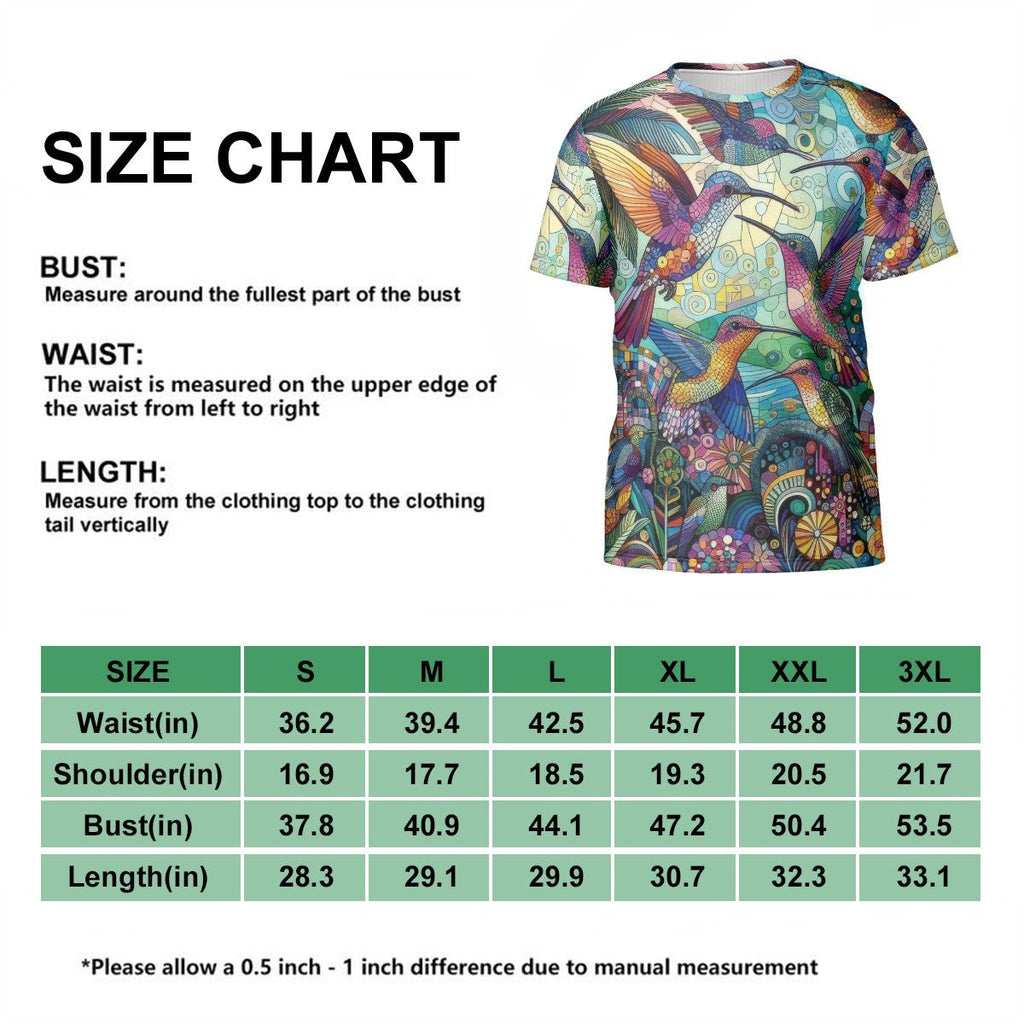 Hummingbird Kaleidoscope All - over Unisex T-Shirt - Gregg Acini Adoree Designs - T-Shirt