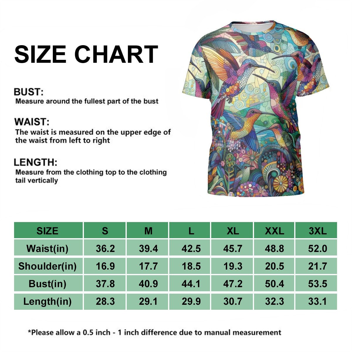 Hummingbird Kaleidoscope All - over Unisex T-Shirt - Gregg Acini Adoree Designs - T-Shirt