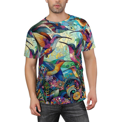 Hummingbird Kaleidoscope All - over Unisex T-Shirt - Gregg Acini Adoree Designs - T-Shirt