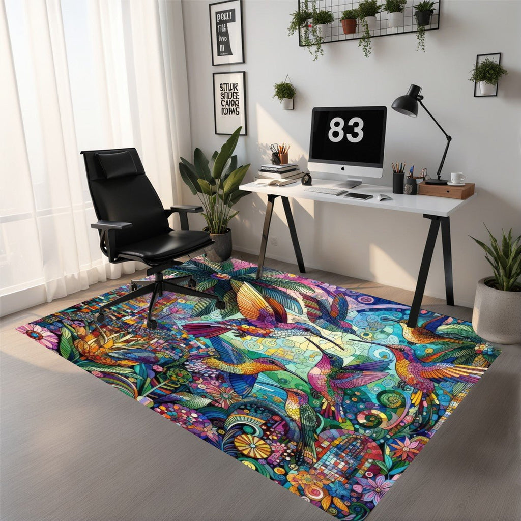 Hummingbird Kaleidoscope - Area Rug without Tassels (3:5) - Gregg Acini Adoree Designs - Rugs & Mats