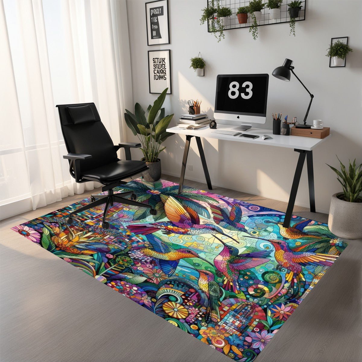 Hummingbird Kaleidoscope - Area Rug without Tassels (3:5) - Gregg Acini Adoree Designs - Rugs & Mats