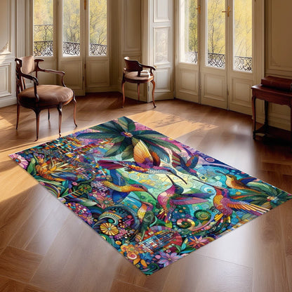 Hummingbird Kaleidoscope - Area Rug without Tassels (3:5) - Gregg Acini Adoree Designs - Rugs & Mats