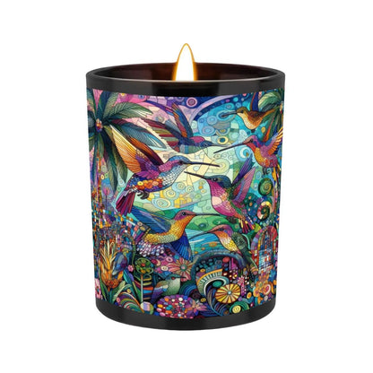 Hummingbird Kaleidoscope Black Jar Scented Candle (6oz) - Gregg Acini Adoree Designs - Candles