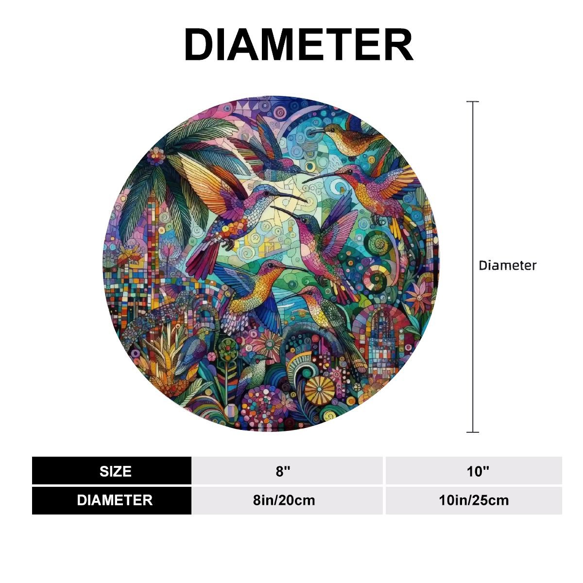 Hummingbird Kaleidoscope Decorative Plate - Gregg Acini Adoree Designs - Home Accessories