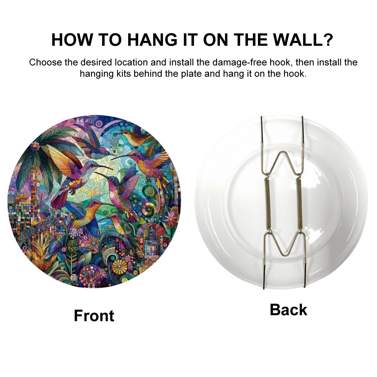 Hummingbird Kaleidoscope Decorative Plate - Gregg Acini Adoree Designs - Home Accessories