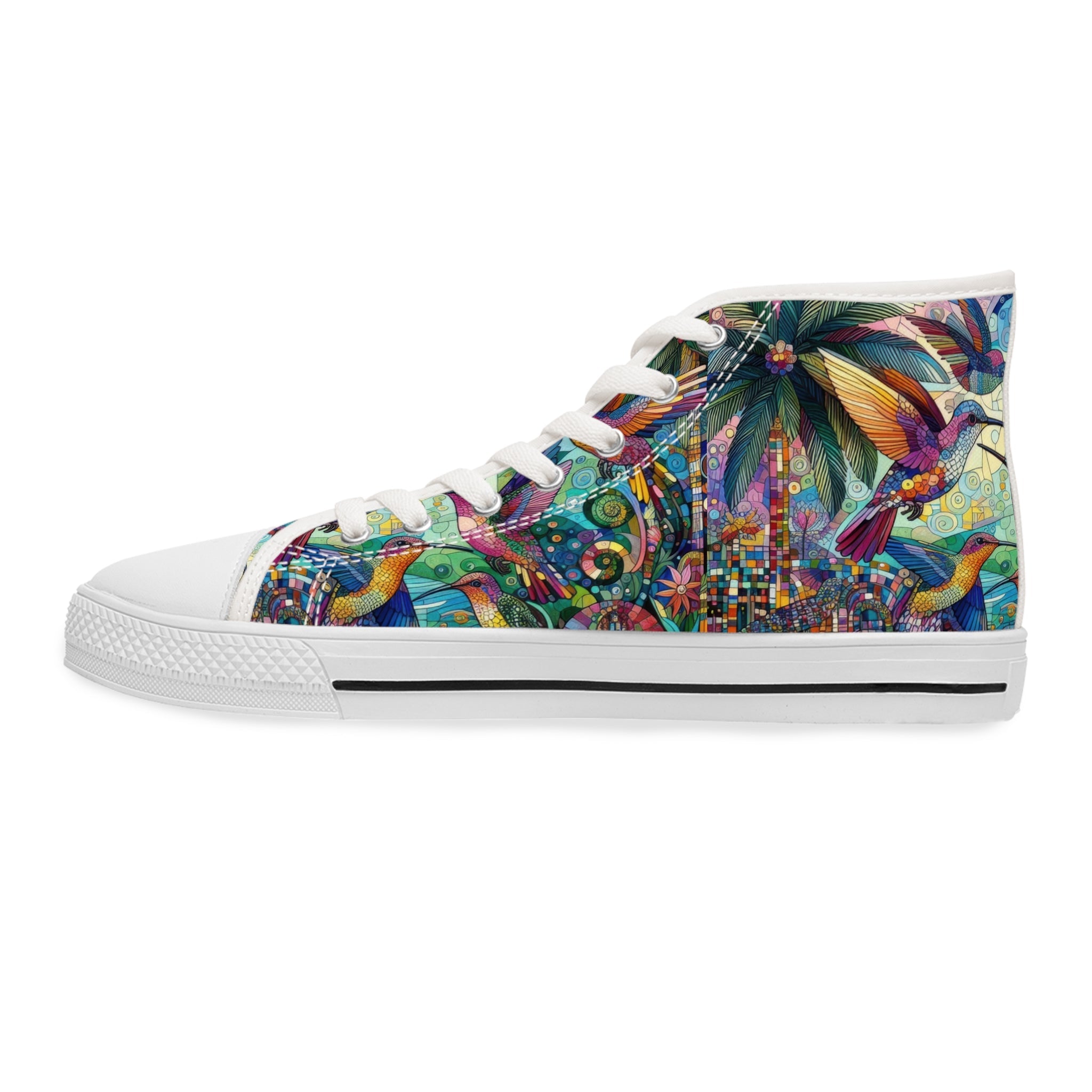 Hummingbird Kaleidoscope High Top Sneakers for Women - Gregg Acini Adoree Designs - Shoes