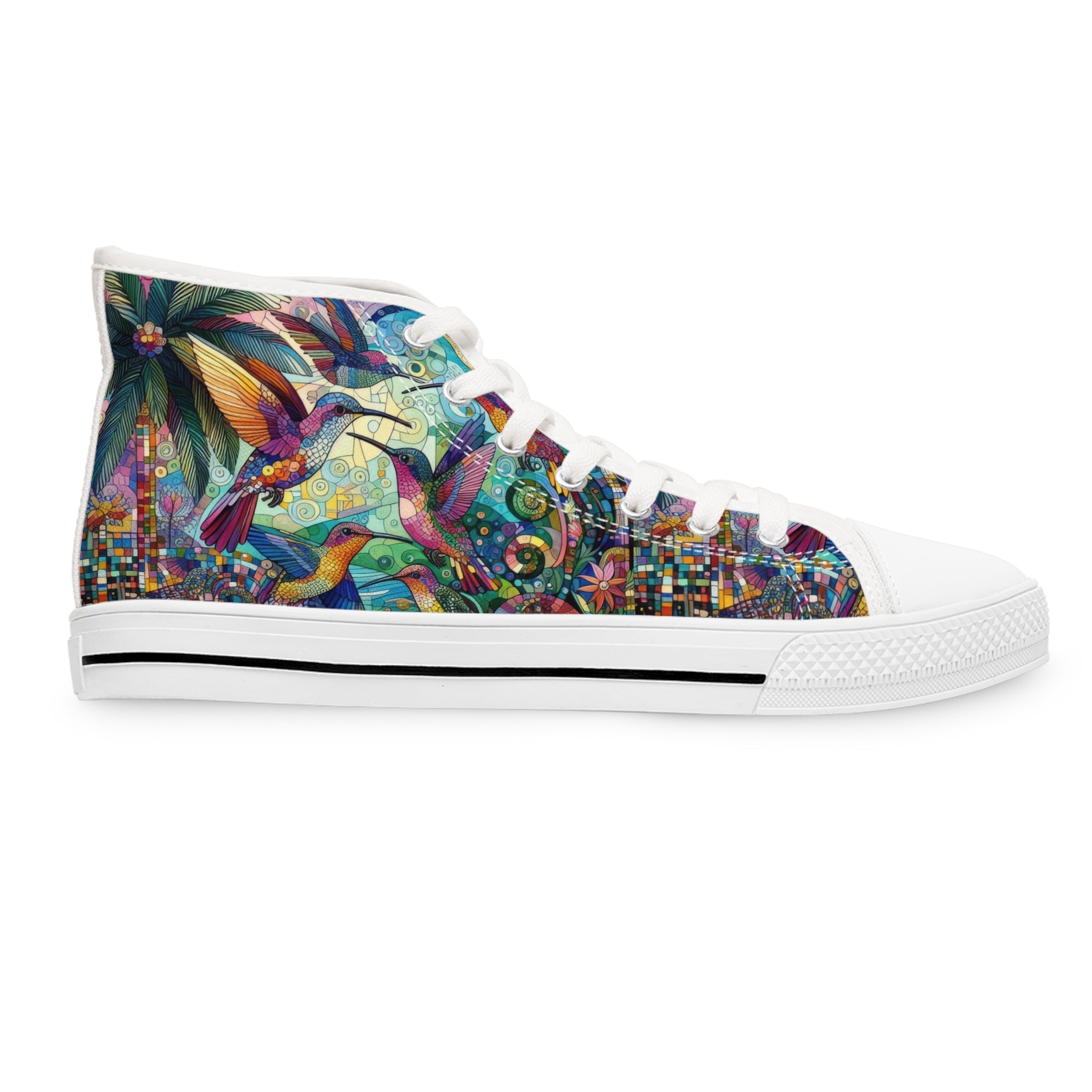 Hummingbird Kaleidoscope High Top Sneakers for Women - Gregg Acini Adoree Designs - Shoes