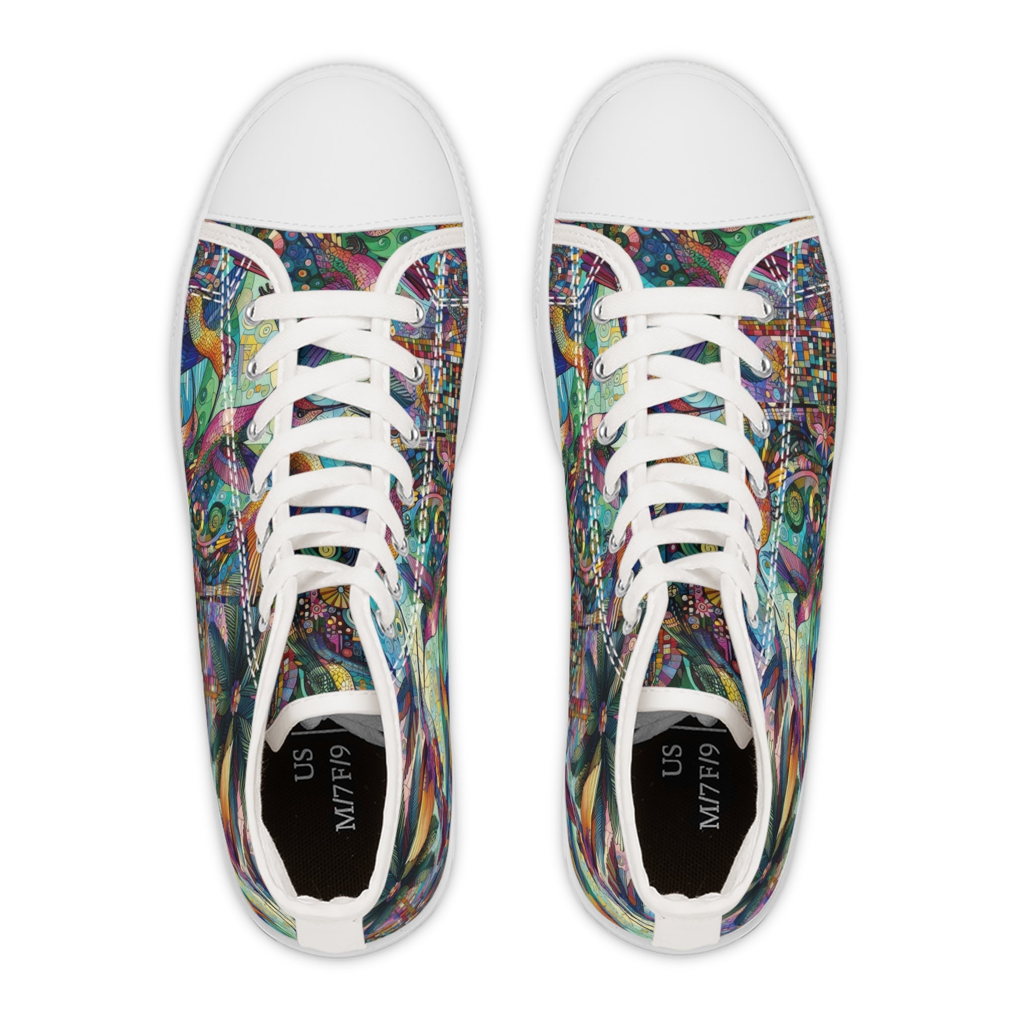 Hummingbird Kaleidoscope High Top Sneakers for Women - Gregg Acini Adoree Designs - Shoes