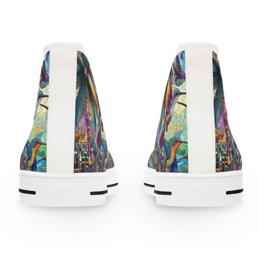 Hummingbird Kaleidoscope High Top Sneakers for Women - Gregg Acini Adoree Designs - Shoes