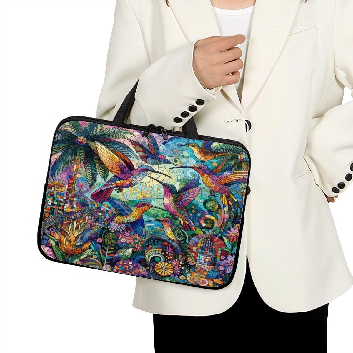 Hummingbird Kaleidoscope Laptop Bag - Gregg Acini Adoree Designs - Computer Bag