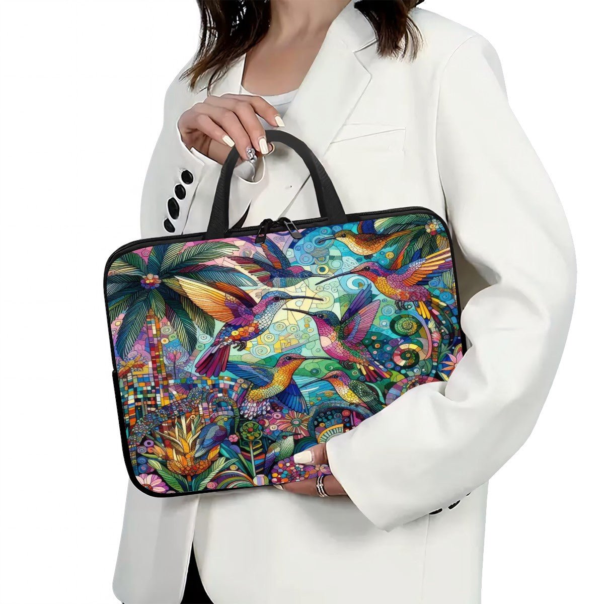 Hummingbird Kaleidoscope Laptop Bag - Gregg Acini Adoree Designs - Computer Bag