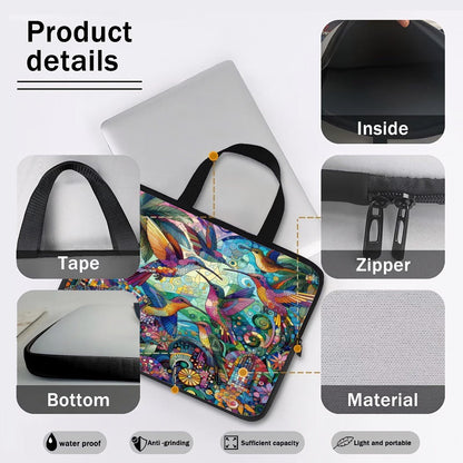 Hummingbird Kaleidoscope Laptop Bag - Gregg Acini Adoree Designs - Computer Bag
