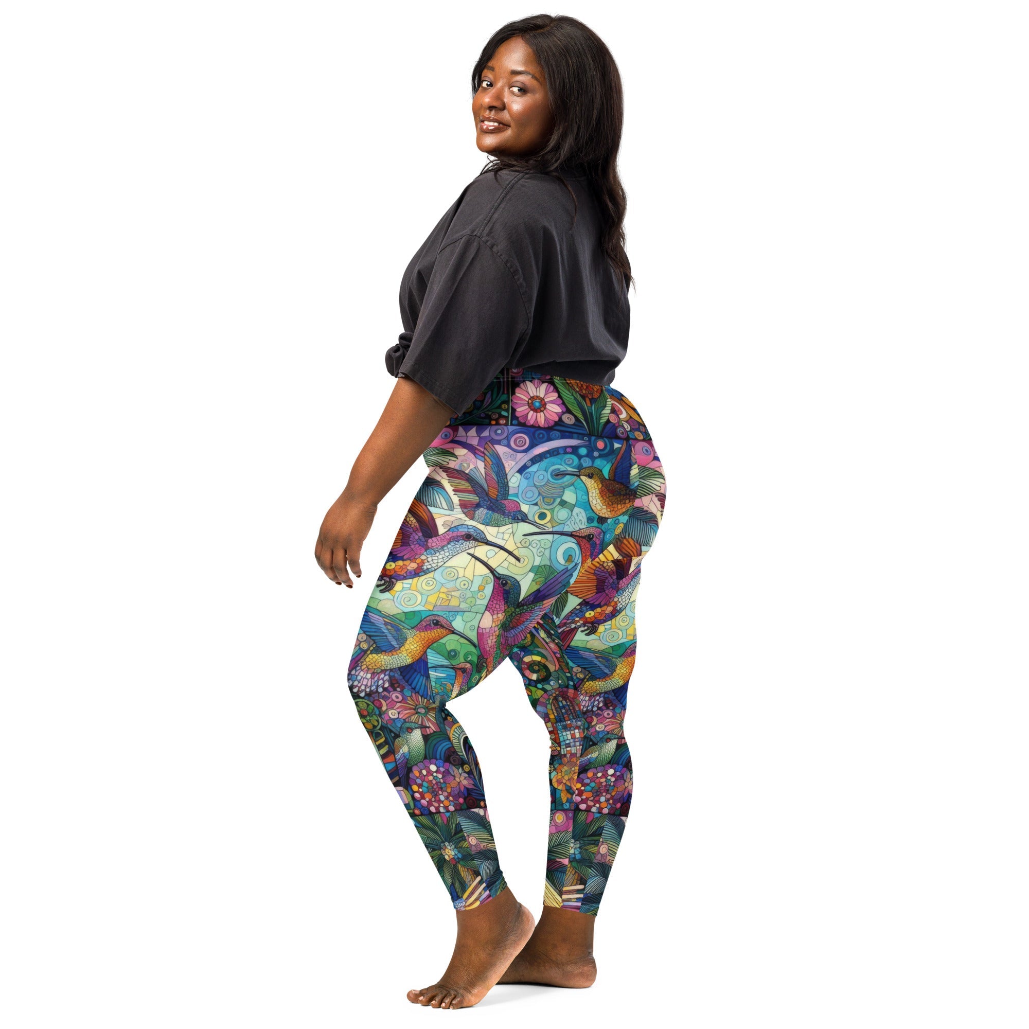 Hummingbird Kaleidoscope Leggings - Gregg Acini Adoree Designs - Leggings