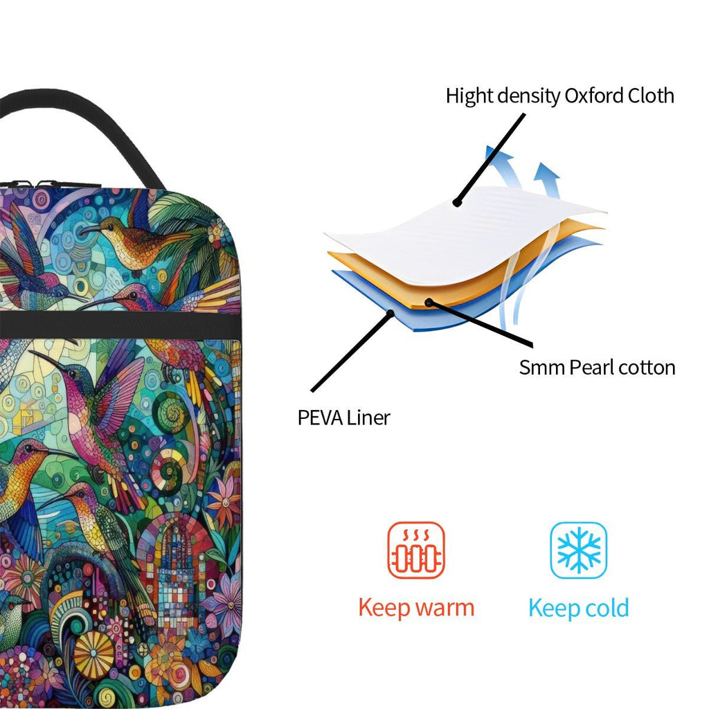 Hummingbird Kaleidoscope Lunch Bag - Gregg Acini Adoree Designs - Lunch Bag