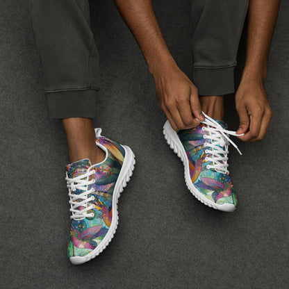Hummingbird Kaleidoscope Men’s athletic shoes by Gregg Acini Adoree Designs - Gregg Acini Adoree Designs - Shoes