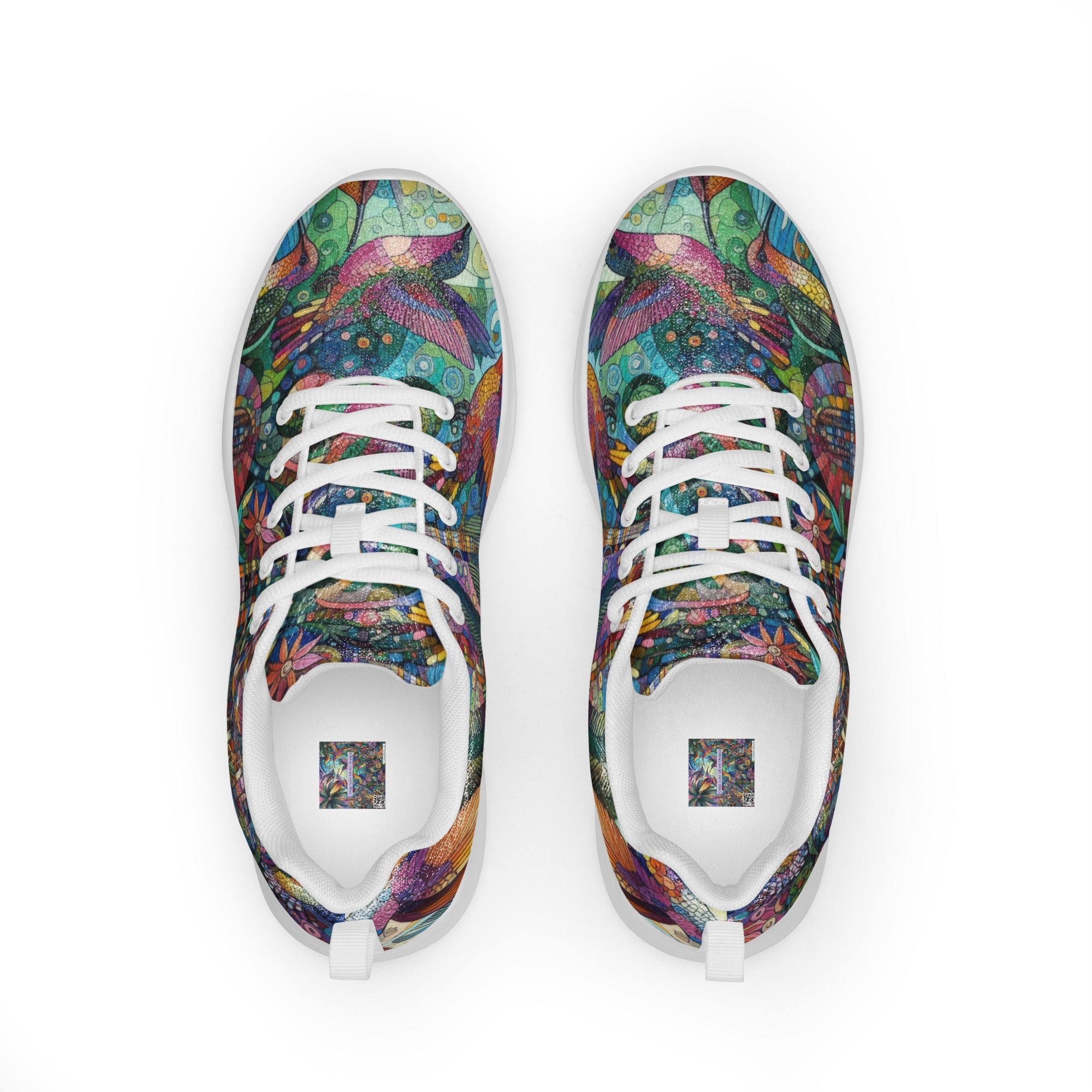 Hummingbird Kaleidoscope Men’s athletic shoes by Gregg Acini Adoree Designs - Gregg Acini Adoree Designs - Shoes