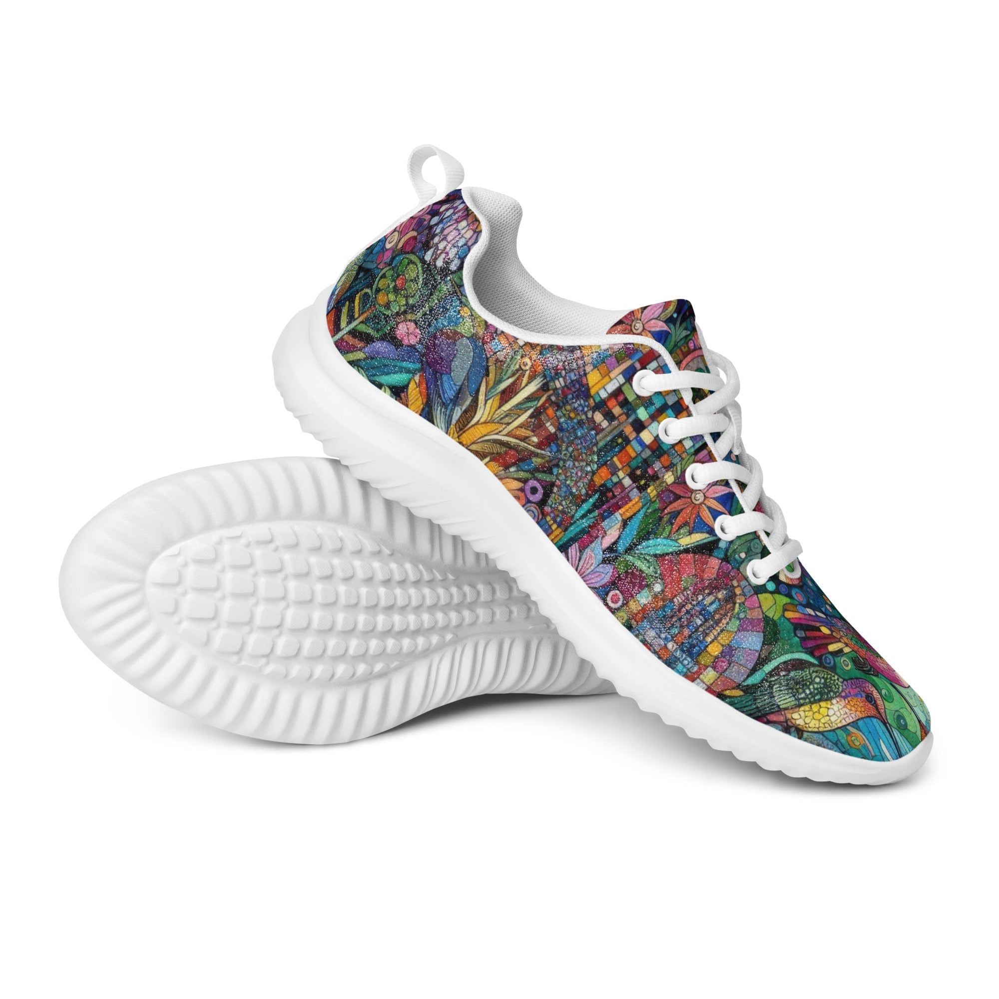 Hummingbird Kaleidoscope Men’s athletic shoes by Gregg Acini Adoree Designs - Gregg Acini Adoree Designs - Shoes