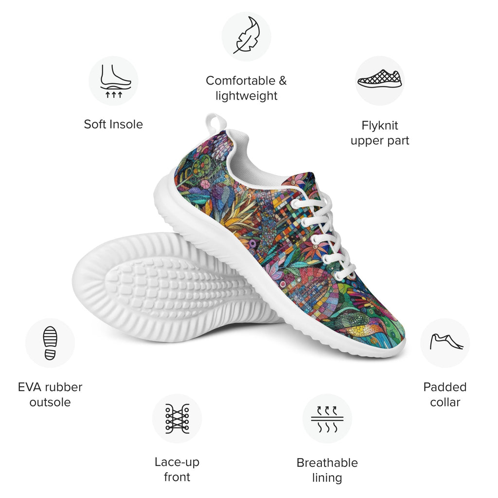 Hummingbird Kaleidoscope Men’s athletic shoes by Gregg Acini Adoree Designs - Gregg Acini Adoree Designs - Shoes