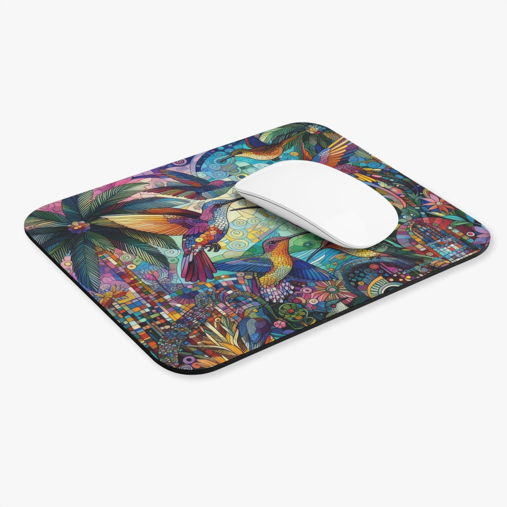 Hummingbird Kaleidoscope Mouse Pad - Gregg Acini Adoree Designs - Computer Accessories