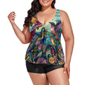 Hummingbird Kaleidoscope Plus Size Two Piece Swimsuit for Women - Gregg Acini Adoree Designs - Women's Swimwear