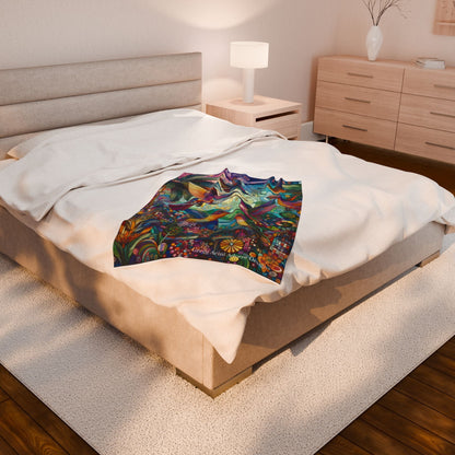 Hummingbird Kaleidoscope Plush Blanket by Gregg Acini Adoree Designs - Gregg Acini Adoree Designs - Blanket