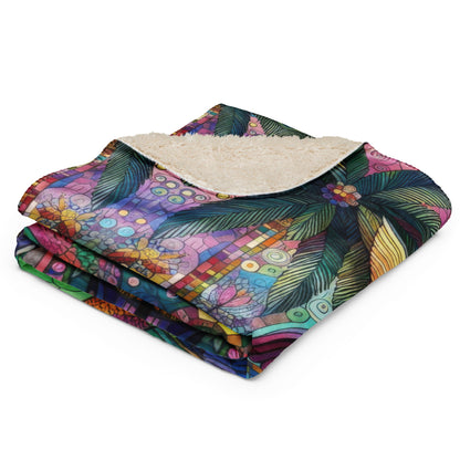 Hummingbird Kaleidoscope Sherpa blanket - Gregg Acini Adoree Designs -