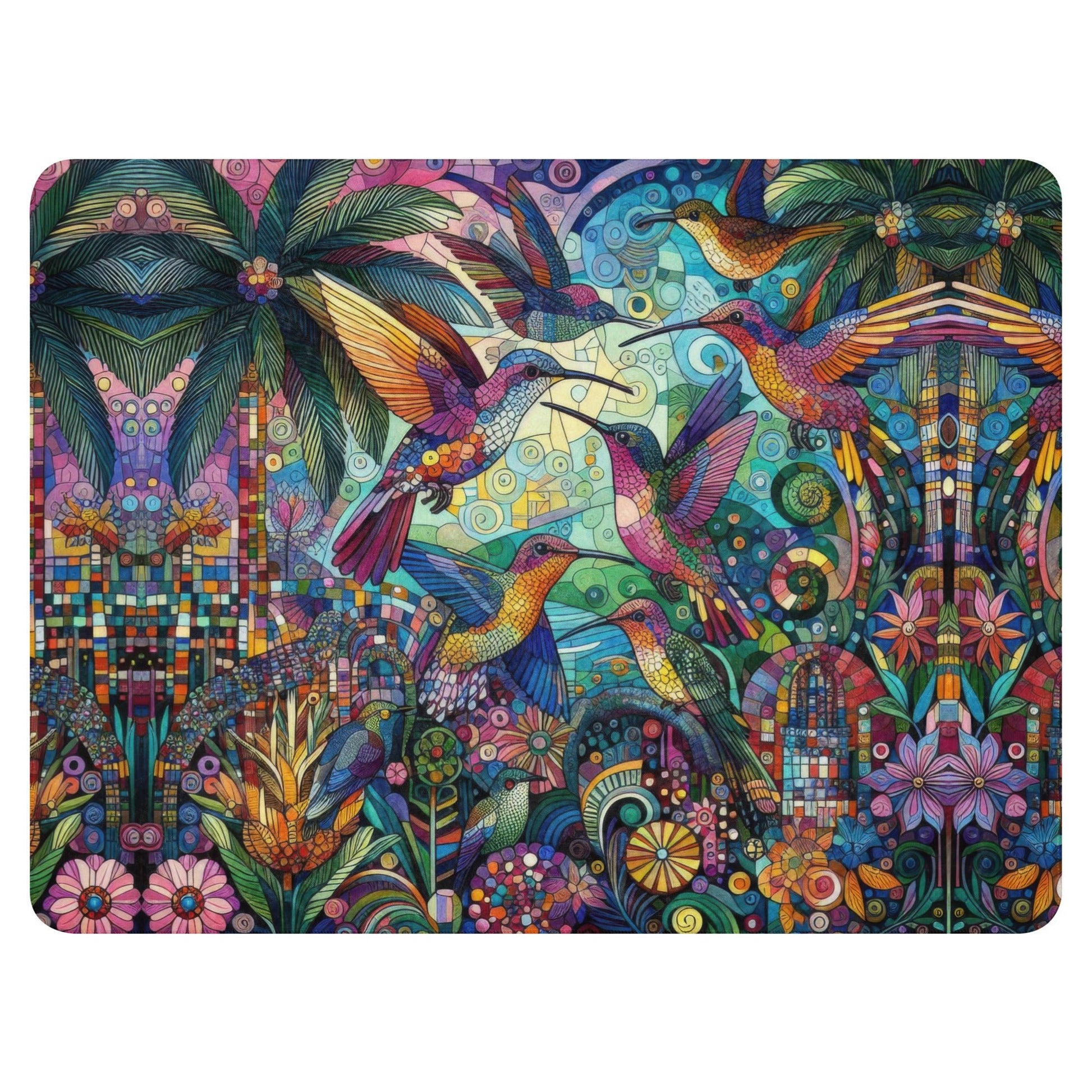 Hummingbird Kaleidoscope Sherpa blanket - Gregg Acini Adoree Designs -