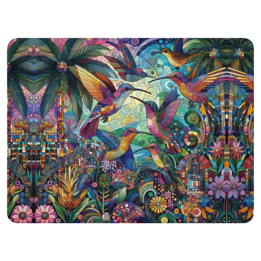 Hummingbird Kaleidoscope Sherpa blanket - Gregg Acini Adoree Designs -