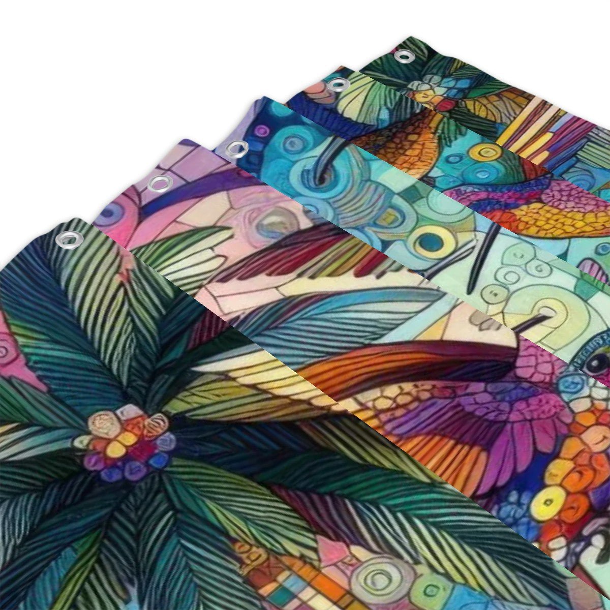 Hummingbird Kaleidoscope Shower Curtain - Gregg Acini Adoree Designs - shower curtain