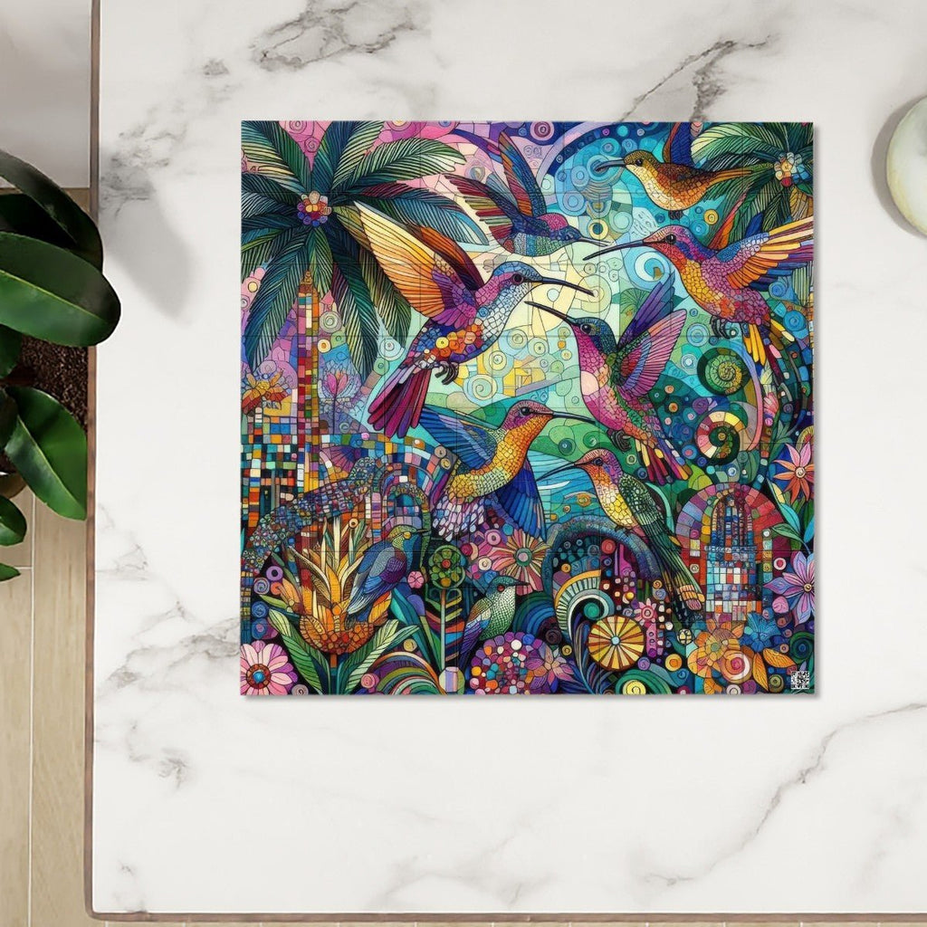 Hummingbird Kaleidoscope Square Building Block Picture Puzzle - Gregg Acini Adoree Designs - Puzzle