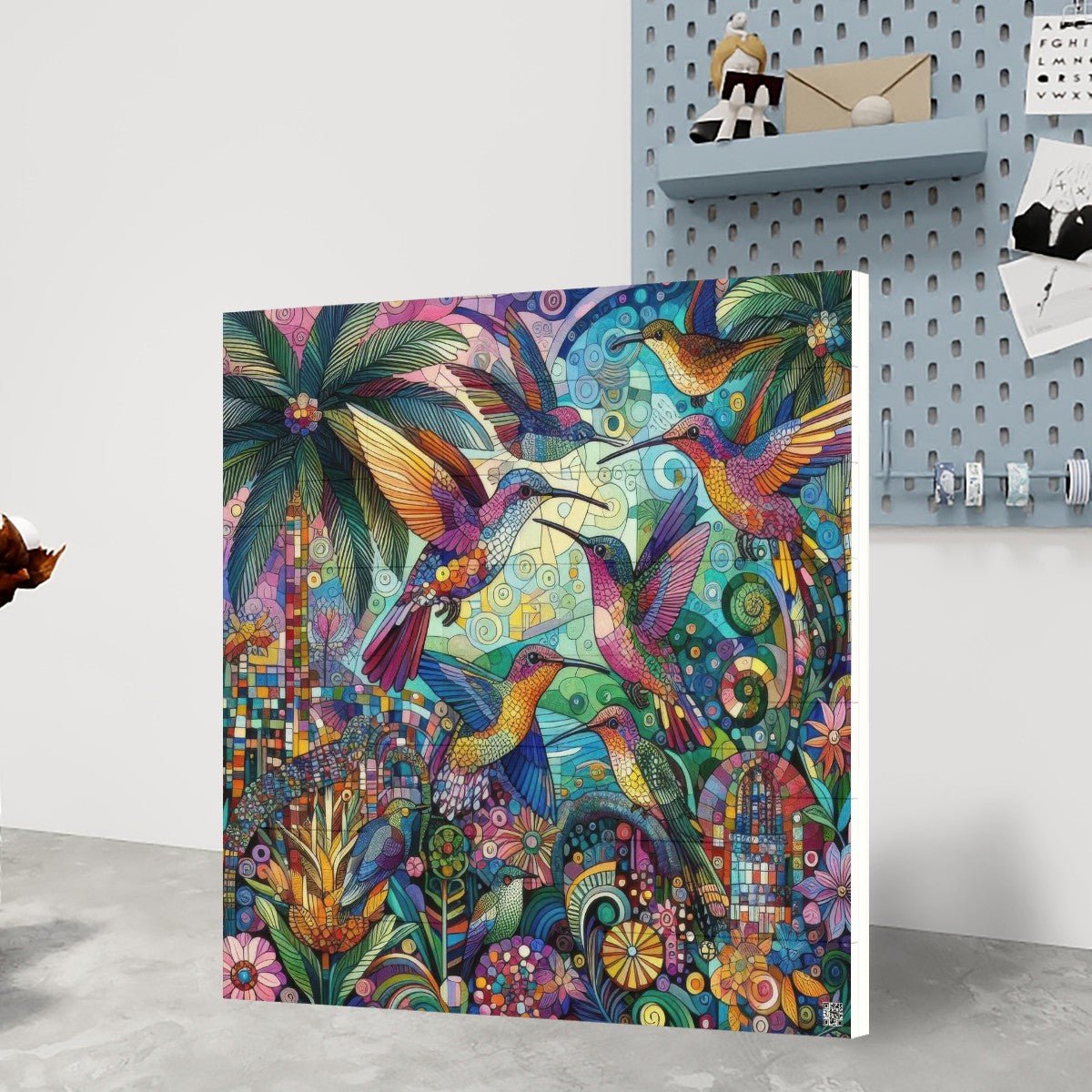 Hummingbird Kaleidoscope Square Building Block Picture Puzzle - Gregg Acini Adoree Designs - Puzzle
