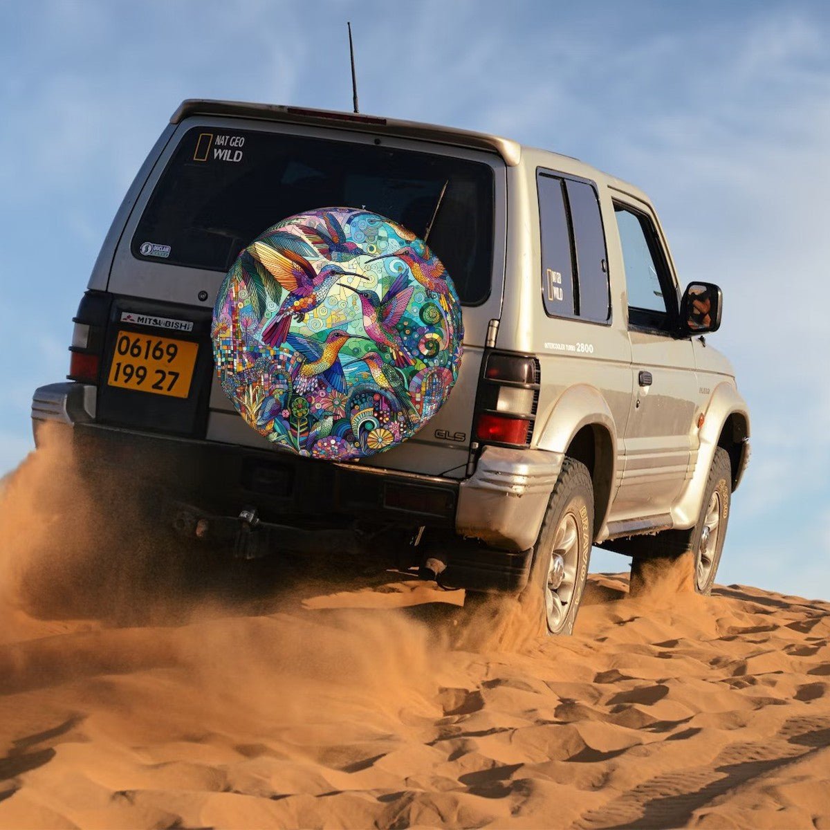Hummingbird Kaleidoscope - Thickened Spare Tire Cover - Gregg Acini Adoree Designs - Spare Tire Cover