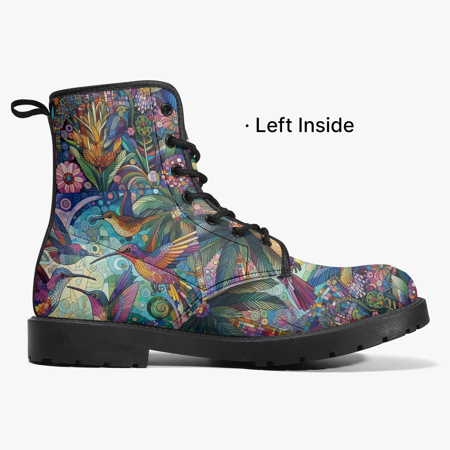 Hummingbird Kaleidoscope Trendy Leather Boots - Gregg Acini Adoree Designs - Boots