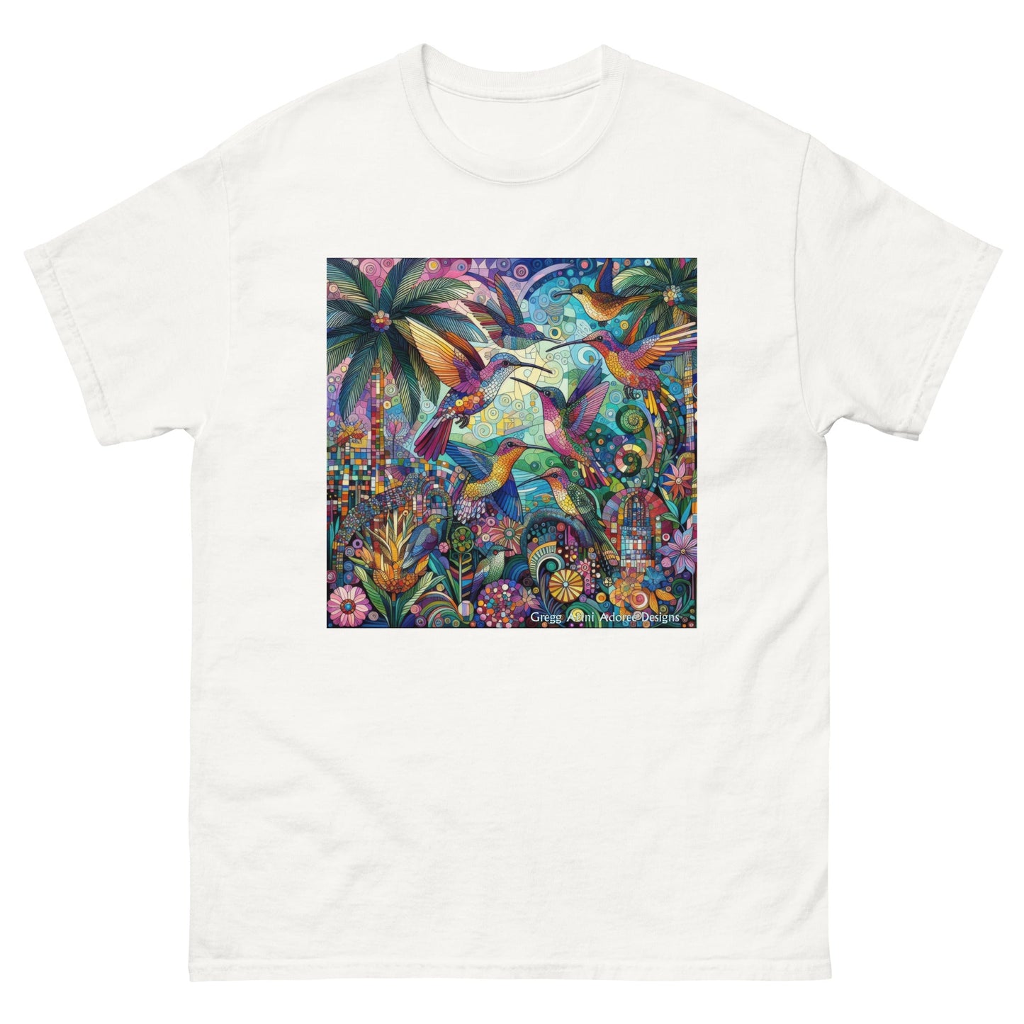 Hummingbird Kaleidoscope Unisex classic tee by Gregg Acini Adoree Designs - Gregg Acini Adoree Designs - Tee Shirt