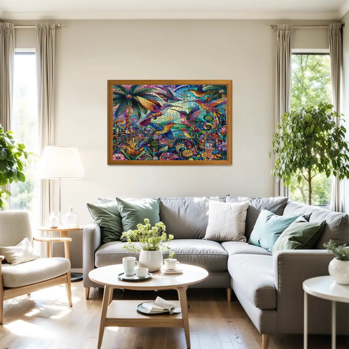 Hummingbird Kaleidoscope Wooden Jigsaw Puzzles 1000 pcs - Gregg Acini Adoree Designs - Jigsaw Puzzle