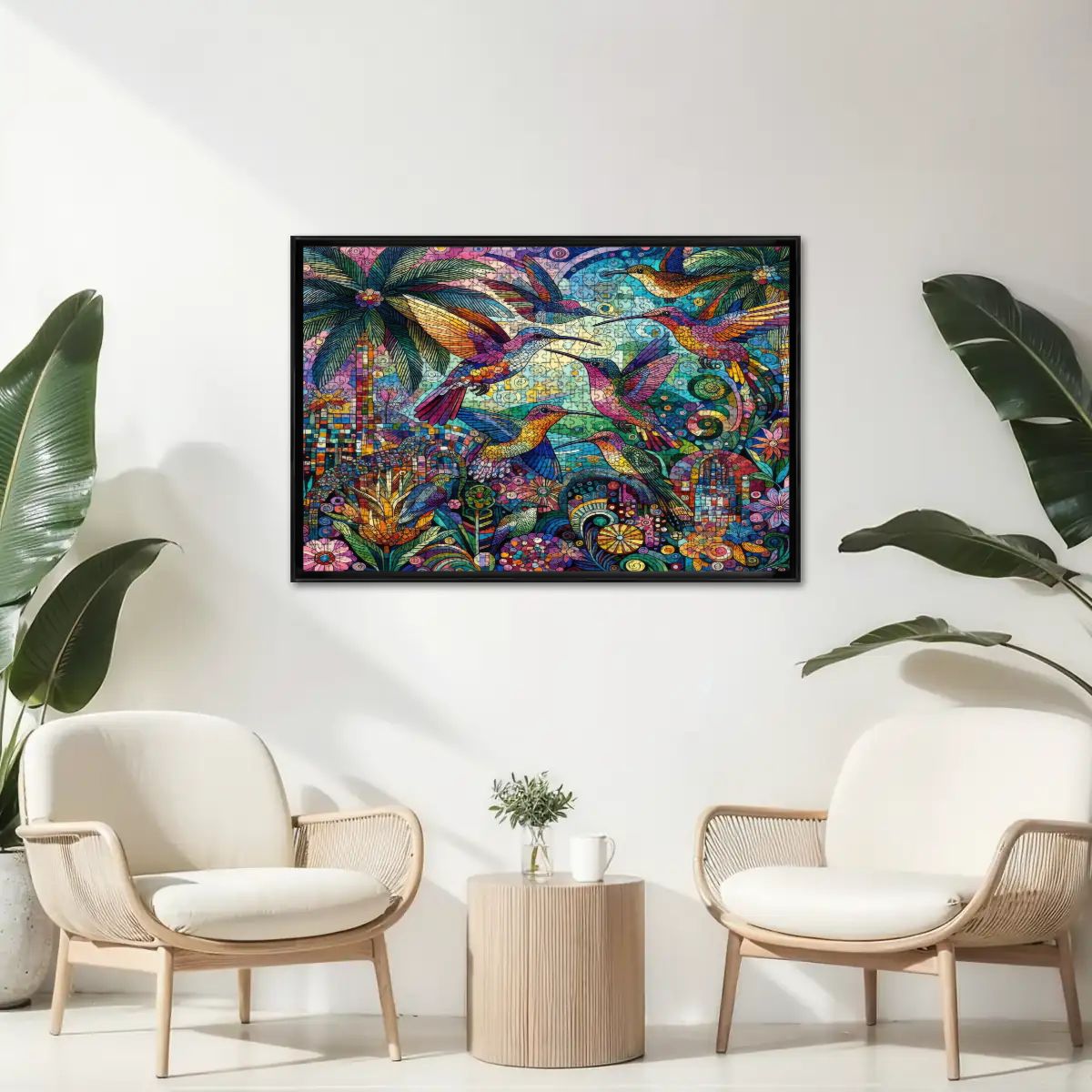 Hummingbird Kaleidoscope Wooden Jigsaw Puzzles 1000 pcs - Gregg Acini Adoree Designs - Jigsaw Puzzle