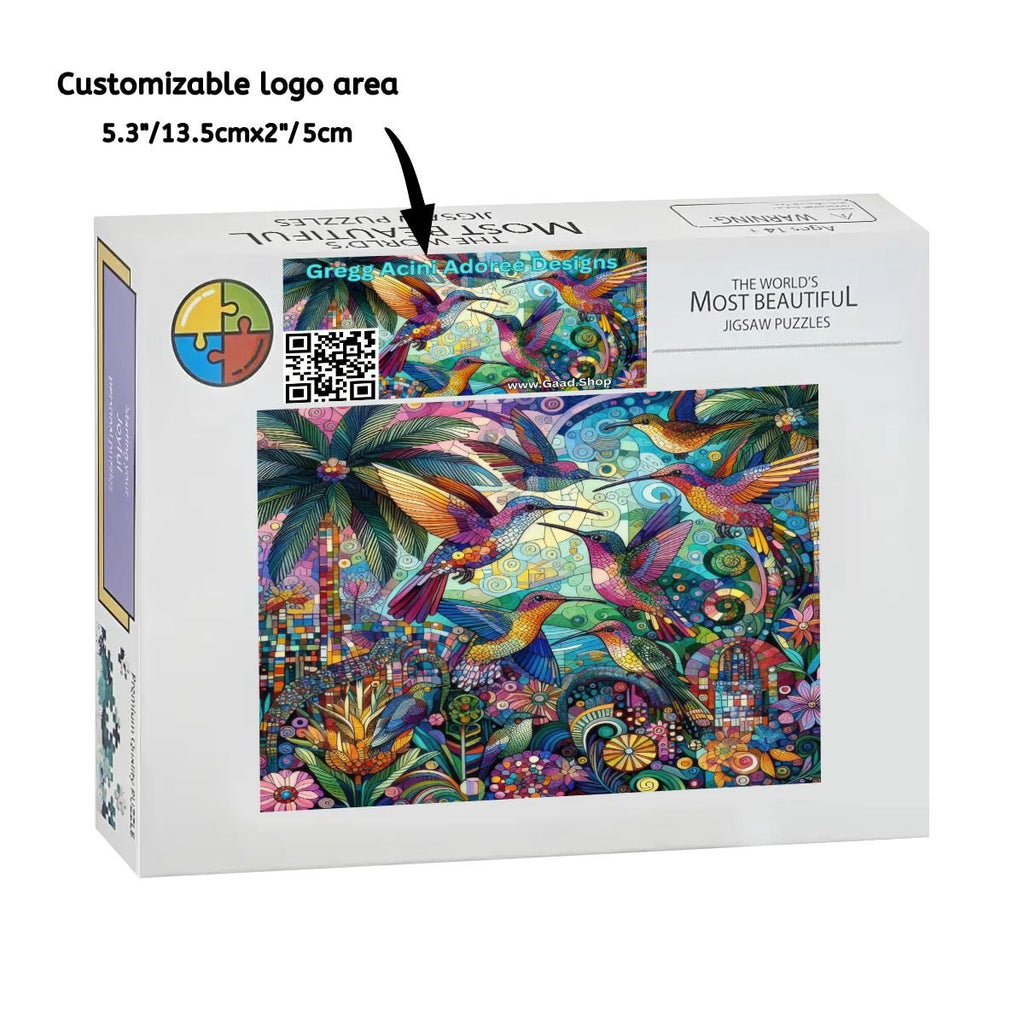 Hummingbird Kaleidoscope Wooden Jigsaw Puzzles 1000 pcs - Gregg Acini Adoree Designs - Jigsaw Puzzle