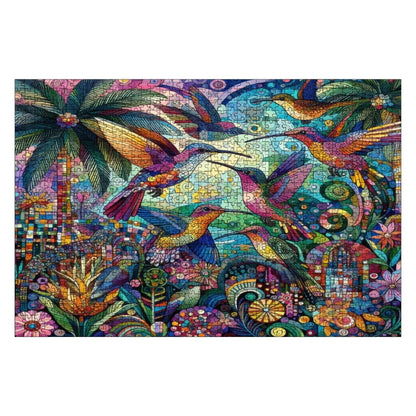 Hummingbird Kaleidoscope Wooden Jigsaw Puzzles 1000 pcs - Gregg Acini Adoree Designs - Jigsaw Puzzle