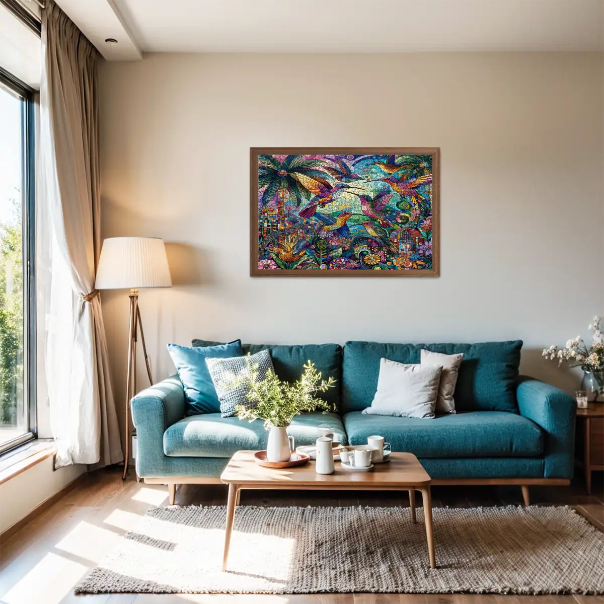 Hummingbird Kaleidoscope Wooden Jigsaw Puzzles 1000 pcs - Gregg Acini Adoree Designs - Jigsaw Puzzle