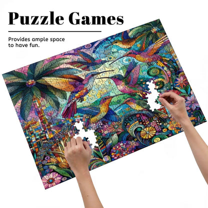 Hummingbird Kaleidoscope Wooden Jigsaw Puzzles 500 pcs - Gregg Acini Adoree Designs - Jigsaw Puzzle
