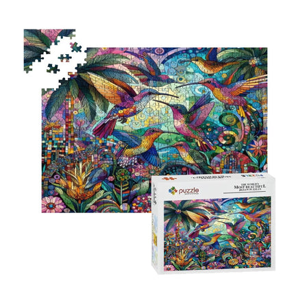Hummingbird Kaleidoscope Wooden Jigsaw Puzzles 500 pcs - Gregg Acini Adoree Designs - Jigsaw Puzzle