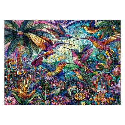 Hummingbird Kaleidoscope Wooden Jigsaw Puzzles 500 pcs - Gregg Acini Adoree Designs - Jigsaw Puzzle