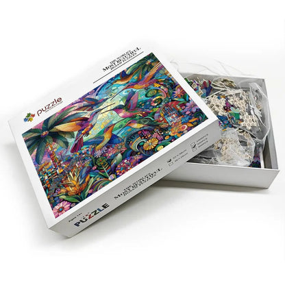 Hummingbird Kaleidoscope Wooden Jigsaw Puzzles 500 pcs - Gregg Acini Adoree Designs - Jigsaw Puzzle